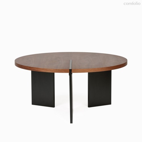 Журнальный столик Walnut Grove диаметр 80, цвет коричневый/черный - Cosmo