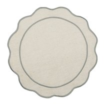 Салфетка под приборы Anemone из коллекции Trendy Ruffles, ?38 см, серый - Tkano