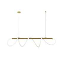 LED подвес серия TUBA, 70Вт, D28xL1260мм H3000мм, неон D25xL3600мм 4000К, IP20, цвет арматуры латунь, драйвер интегрирован в корпус - Donolux