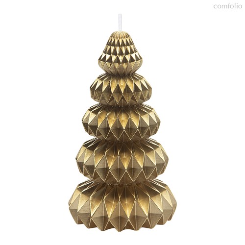 Свеча декоративная Origami золотого цвета из коллекции New Year Essential, 19 см - Tkano