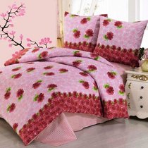 Комплект постельного белья П-10, цвет розовый, Семейный - Valtery