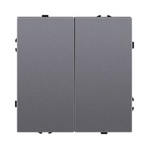 Выключатель 2-клавишный проходной 10А/250В, серый Kollinger Eclipse EC-005GY - Kollinger