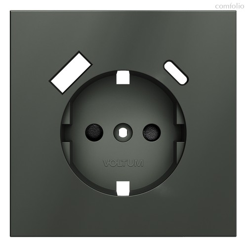 Накладка для розетки с заземлением и защитными шторками, с USB A+C, S70 титан - Voltum