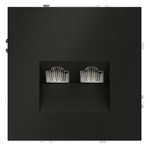 Розетка компьютерная встраиваемая VOLTUM S70 двойная RJ45+RJ45 кат.6, (черный матовый) - Voltum