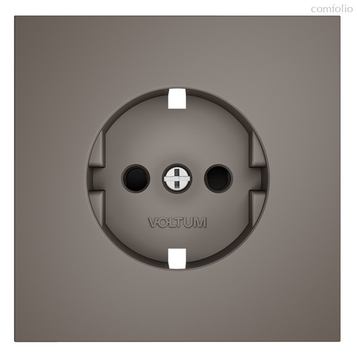 Накладка для розетки с заземлением и защитными шторками, S70 капучино - Voltum
