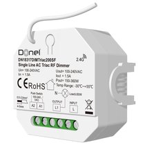 Triac Диммер RF+Push, AC 230В без подключения нейтрали, LED 200Вт, Push-Dim, серия:DDIM - Donel