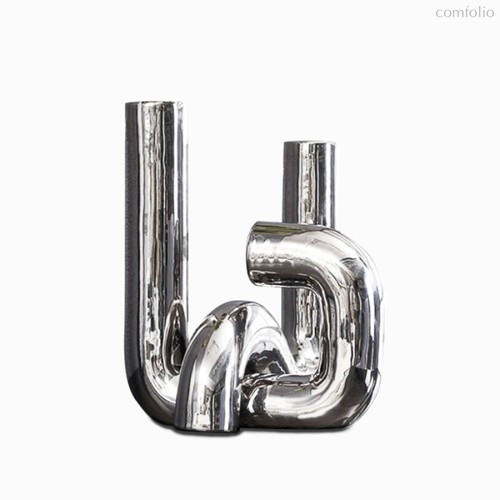 Статуэтка Curved Ornament высота 32/28, цвет серебряный - Cosmo