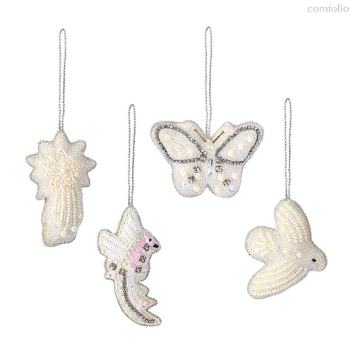 Набор елочных украшений Christmas pearls из коллекции New Year Essential, 4 шт. - Tkano