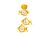 Donolux BABY подвесной светильник, рыбки, декор жёлтого цвета, шир 40см, выс 100см, 3хЕ27 40W, армат - Donolux