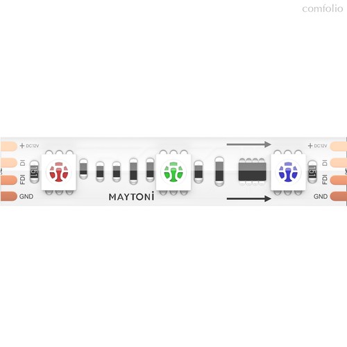 Светодиодная лента 12В 5050 14,4Вт/м 5м IP 67 Адресная (SPI) Цветная (RGB) 201244 - Maytoni