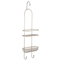 Полка двухъярусная в душевую, цвет состаренное серебро, цвет Состаренное серебро - Covali