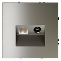 Розетка телевизионная встраиваемая VOLTUM S70 TV+RJ45 кат. 6, шелк - Voltum