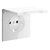 Накладка для розетки с заземлением, защитными шторками и крышкой, S70 белый глянцевый - Voltum