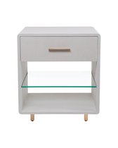 Бежевая прикроватная тумба с фактурной отделкой Тейт, цвет бежевый - Louvre Home