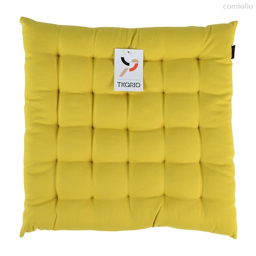 Подушка на стул горчичного цвета из коллекции Wild, 40х40 см - Tkano