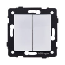 Выключатель кнопочный 2-клавишный 10А/250В, изогнутый, белый Kollinger REA-R-011WH для Aspekt, Eleganz, Reflex - Kollinger