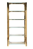 Стеллаж стекло прозр/золото 80x35x180см - Garda Decor