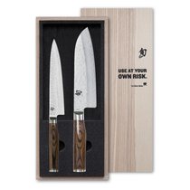 Набор нож кухонный и нож Сантоку KAI "Шан Премьер" 16,5см, 18см, ручка дерева пакка - Kai