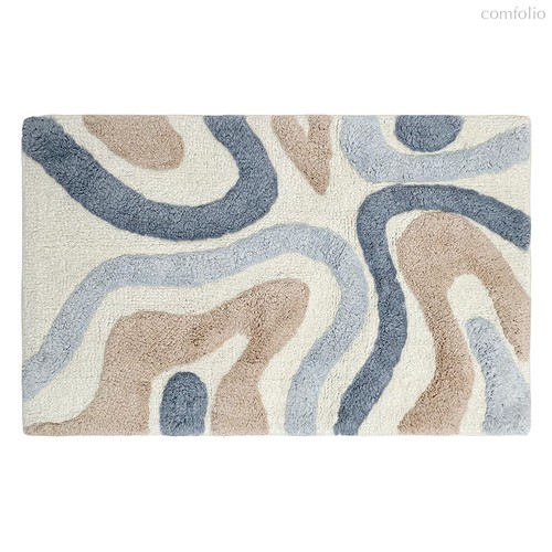 Коврик для ванной Flow серо-синего цвета из коллекции Ethnic, 50x80 см - Tkano