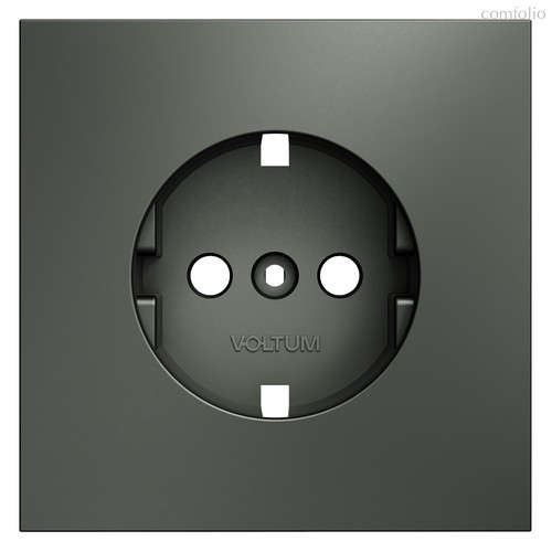 Накладка для розетки с заземлением, S70 титан - Voltum