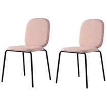 Набор из 2 стульев Oswald, рогожка, бежево-розовые - Berg