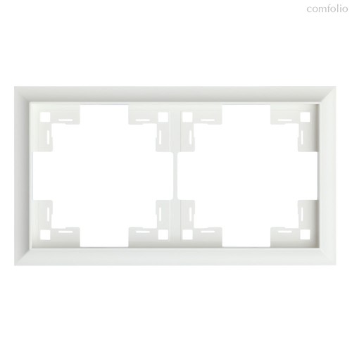 Рамка двухместная классик 35920 MW, белый сатин, 2 поста - Rikett