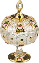 Конфетница с Крышкой Lefard Gold Glass Диаметр 11 см. Высота 18,5 см.