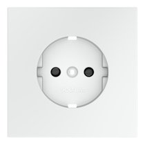 Накладка для розетки с заземлением и защитными шторками, S70 белый матовый - Voltum