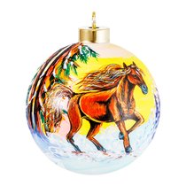 Игрушка елочная Décor de Table Шар Конь быстрый 10 см, стекло, п/к