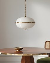 Золотой подвесной светильник Гейбл с белым плафоном, цвет полированная латунь - Louvre Home