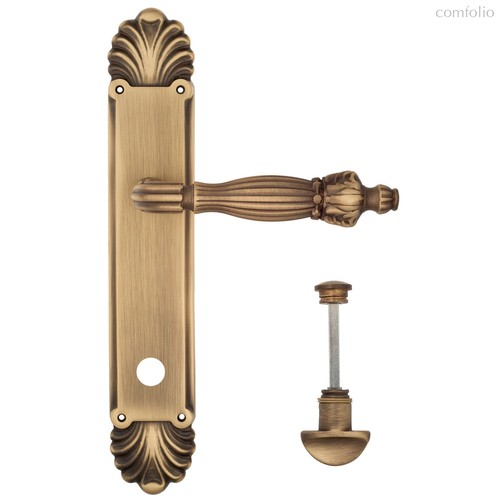 Дверная ручка Venezia Olimpo WC-2 на планке PL87 матовая бронза - Venezia Collezione