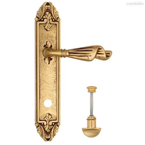 Дверная ручка Venezia Opera WC-2 на планке PL90 французское золото + коричневый - Venezia Collezione