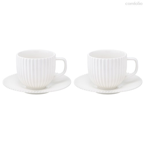 Набор из двух чайных пар белого цвета из коллекции Essential, 250 мл - Tkano