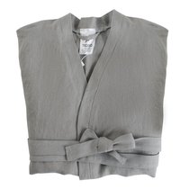 Халат из умягченного льна серого цвета Essential, размер M - Tkano