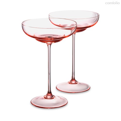 Набор бокалов для коктейля Klimchi Тени 160 мл, 2 шт, богемское стекло, розовый - Klimchi