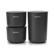 Набор контейнеров для ванной комнаты Brabantia 3 предмета, темно-серый