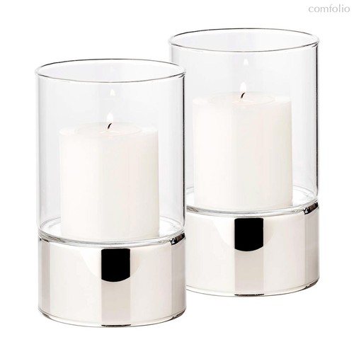 Набор подсвечников анти-ветер Edzard Гранада d9хh15 см для свечей d8хh6см, 2 шт, стекло - Edzard