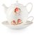 Набор Эгоист Royal Worcester "Забавная фауна","Малиновка" (чайник и чашка с блюдцем), 300мл, костяно - Royal Worcester