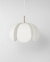 Золотой подвесной светильник Флэк с белым абажуром, цвет полированная латунь - Louvre Home