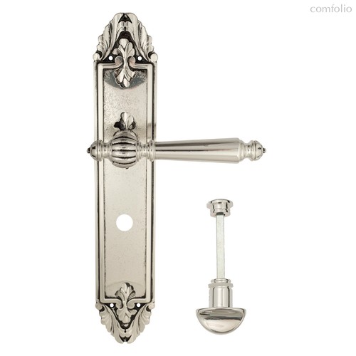 Дверная ручка Venezia Pellestrina WC-2 на планке PL90 натуральное серебро + черный - Venezia Collezione