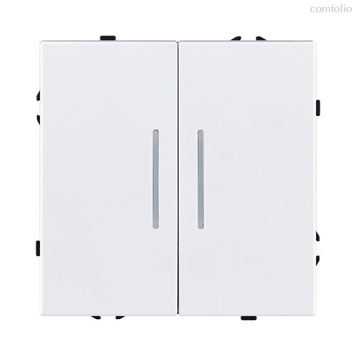 Выключатель 2-клавишный 10А/250В с LED подсветкой, белый матовый Kollinger Eclipse EC-010WH - Kollinger