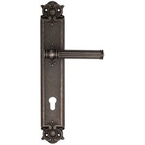 Дверная ручка Venezia Impero CYL на планке PL97 античное серебро - Venezia Collezione