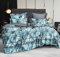 Комплект постельного белья CA-7-716 Дуэт Сатин печатный с наволочками 70х70х2шт.+ 50х70х2шт. - АльВиТек