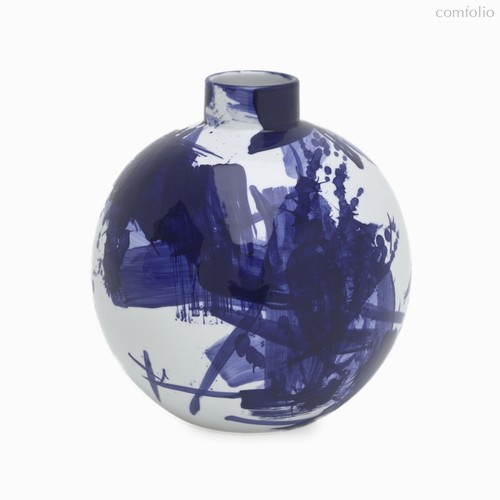 Ваза Globe L высота 35, цвет белый/синий - Cosmo