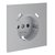 Накладка для розетки с заземлением и защитными шторками, с USB A+C, S70 серый - Voltum