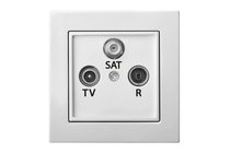 Розетки и выключатели: Розетка SAT-TV-R проходная, белая, Classic - Kanlux