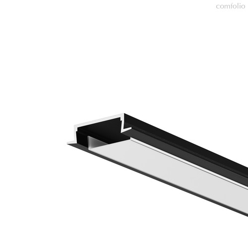 Алюминиевый профиль встраиваемый с накладным фланцем 22x6 (Черный, 2 м), ALM-004-B-2M 632010 - Maytoni