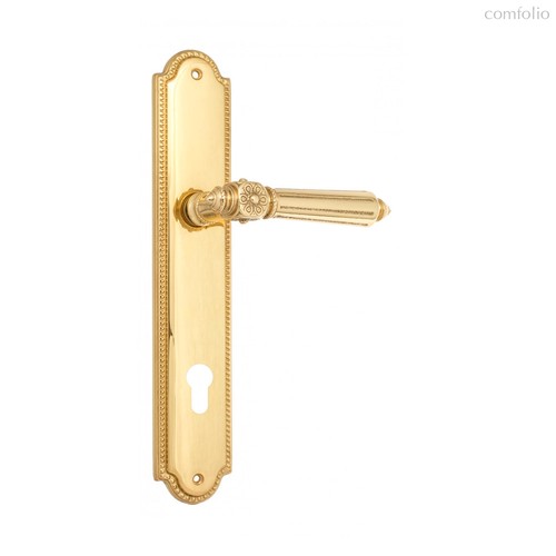 Дверная ручка Venezia Castello CYL на планке PL98 полированная латунь - Venezia Collezione