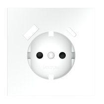 Накладка для розетки с заземлением и защитными шторками, с USB A+C, S70 белый матовый