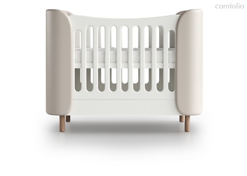 Кроватка KIDI Soft mini cпальное место 60*120 см антивандальная ткань (молочный) - Ellipse